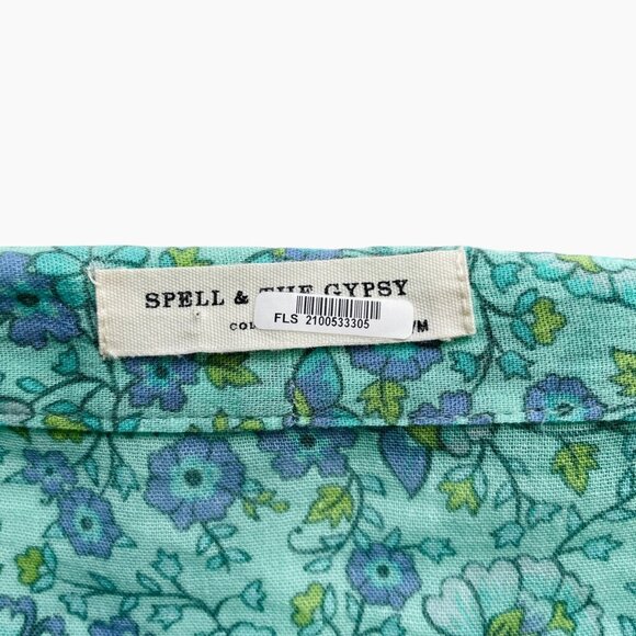 Spell & The Gypsy Sundown Maxi Robe Kimono Green Floral - Picture 9 of 12